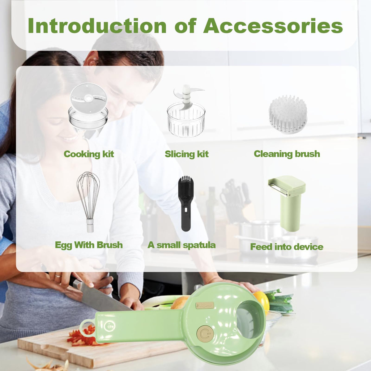 4 in 1 Portable Electric Vegetable Cutter Set V63456