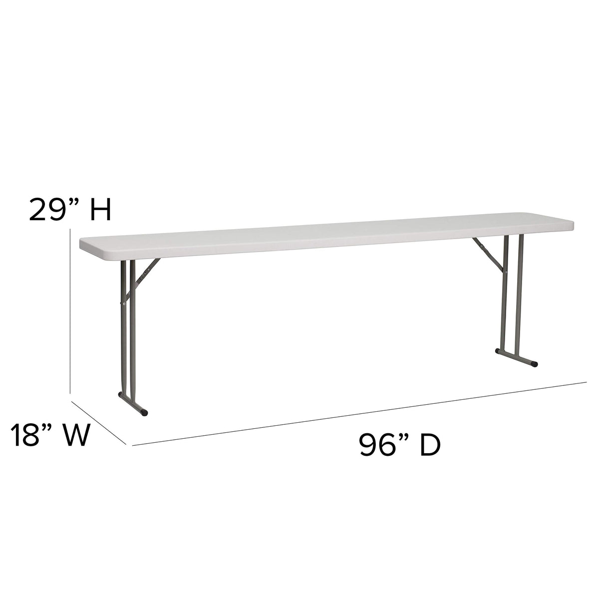 8 ft Granite White Plastic Folding Training Table S28863