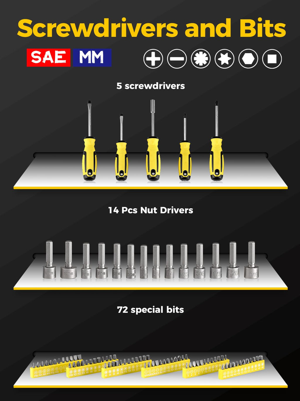 203-Piece SAE/Metric Mechanics Tool Set O8740
