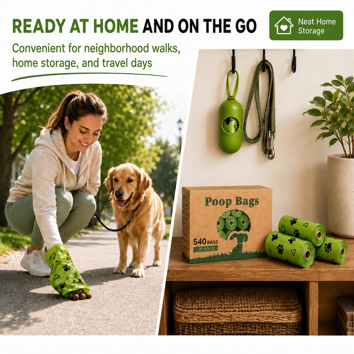 Biodegradable 540 Count Dog Poop Bag with Dispenser E9552