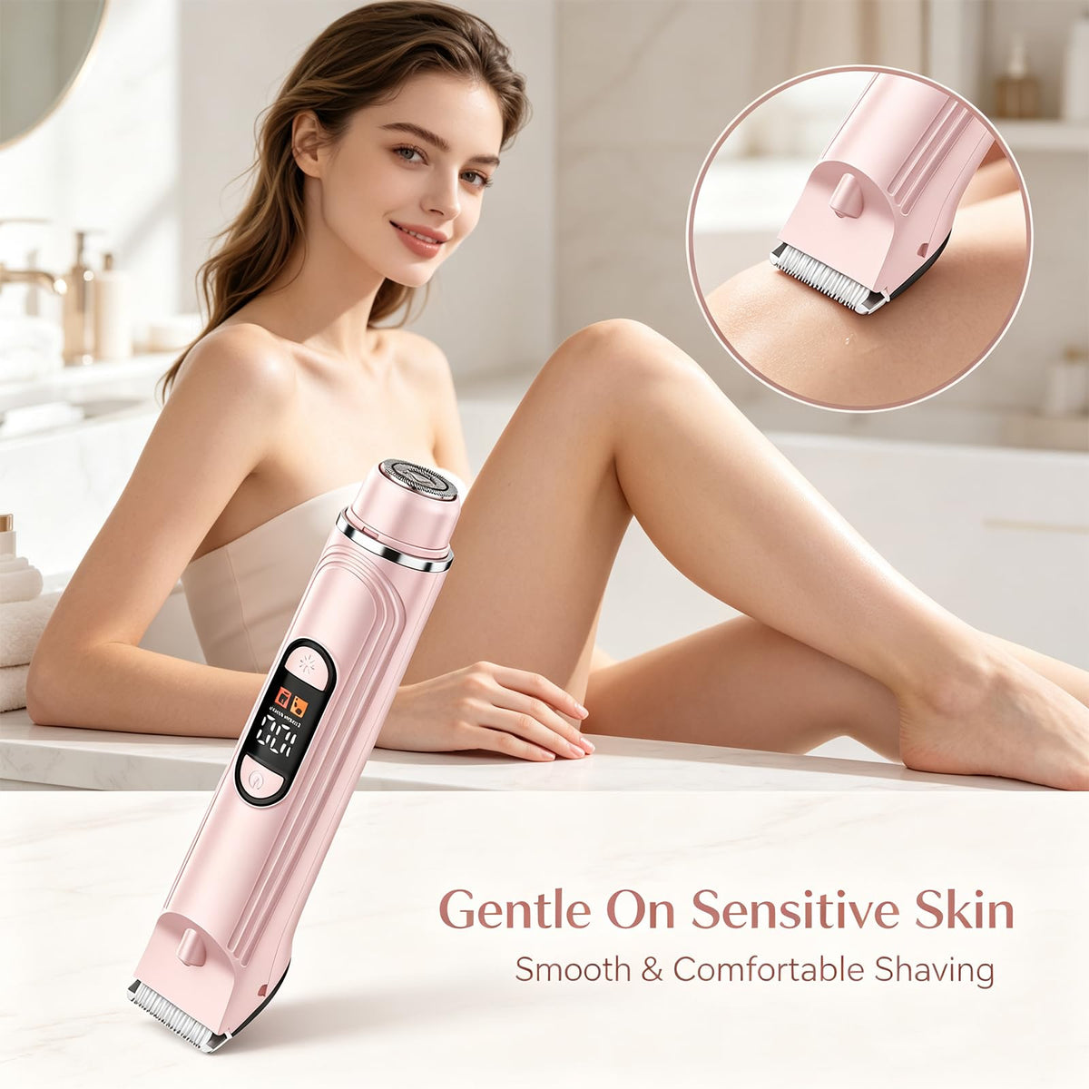 Waterproof Rechargeable Electric Razor with 2 Heads T792