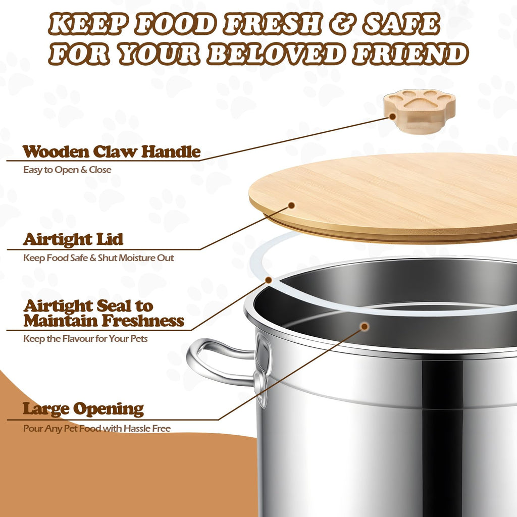 45 Lbs Stainless Steel Airtight Dog Food Storage Container M54047