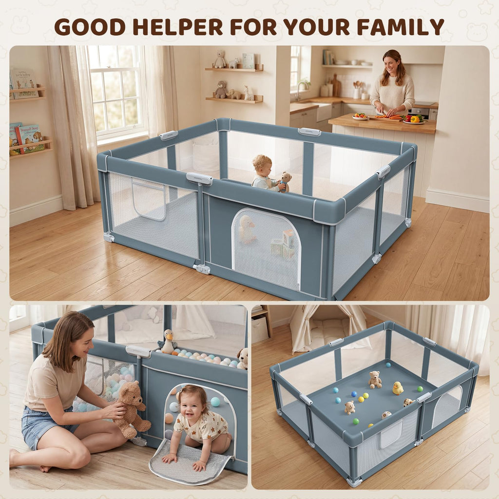 Foldable Baby Playpen 71x59 Inch S253109