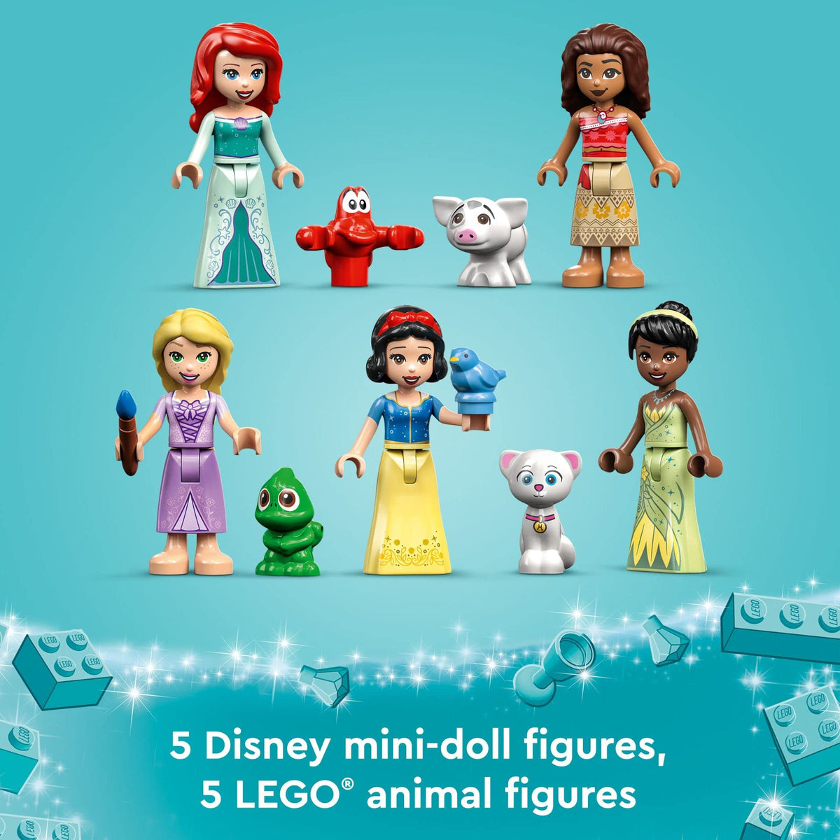 Disney Princess Castle Building Toy with 5 Mini-Dolls T81737