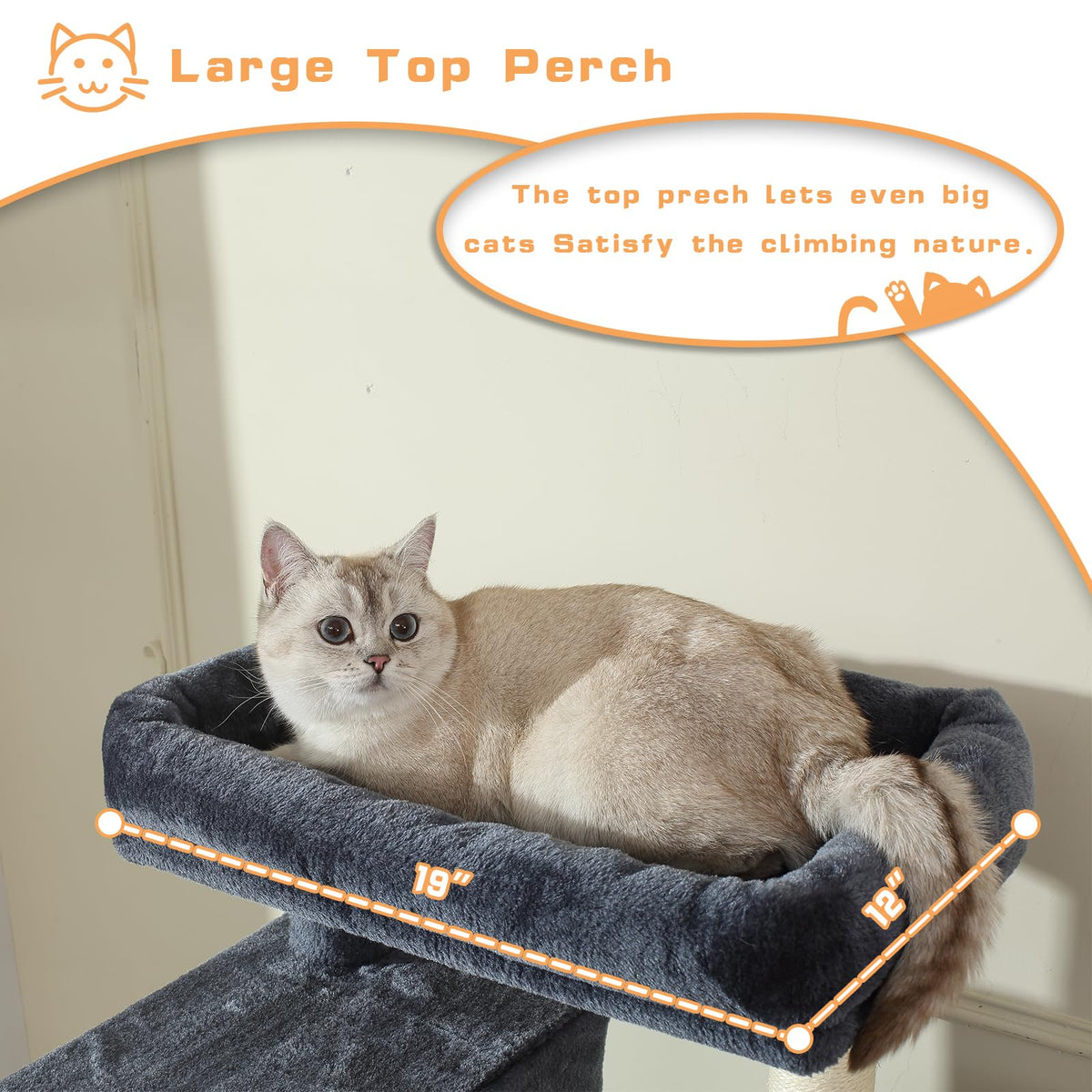 70-Inch Large Cat Tree Tower with Hammock, Scratching Post, Condo, Dark Gray F2482