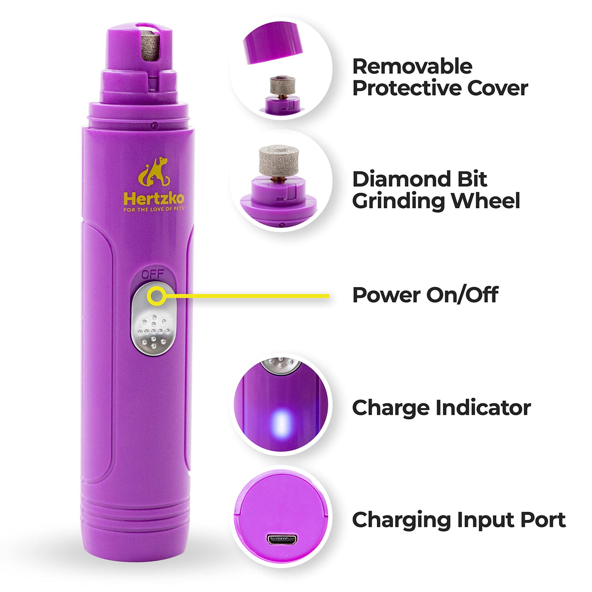 Electric Cat & Dog Nail Grinder Rechargeable Pet Grooming Kit F33895