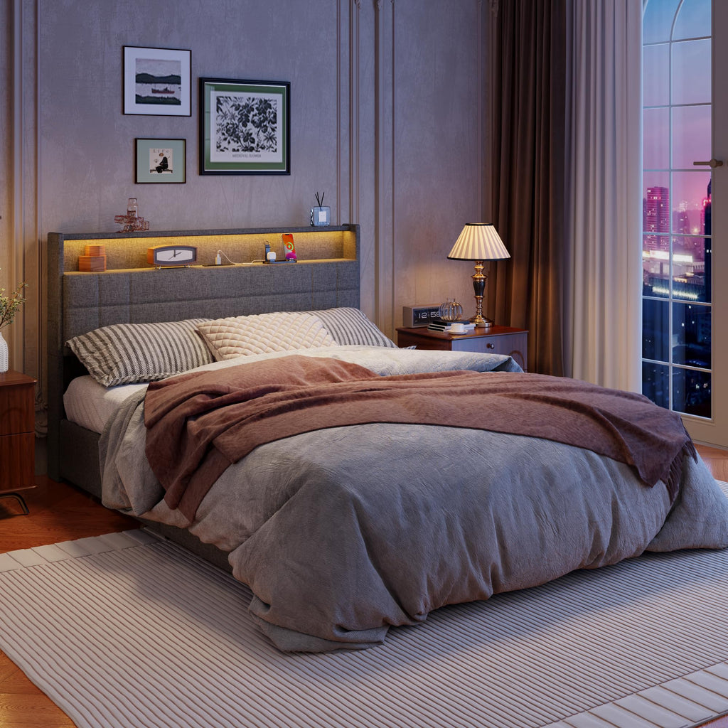 Queen Bed Frame with 4 Storage Drawers C354913