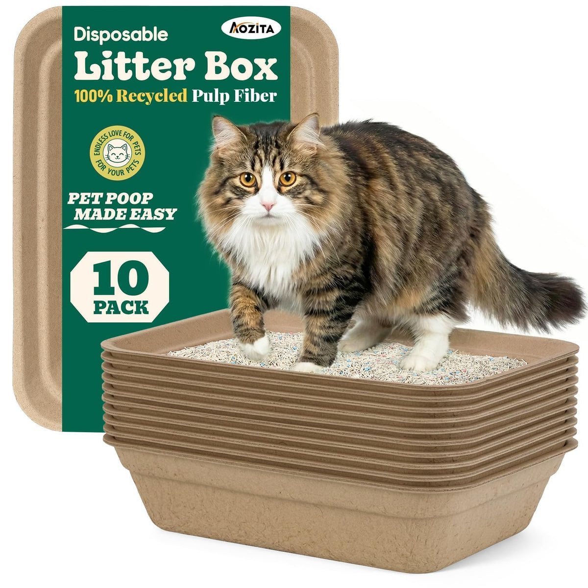 10-Pack Disposable Litter Box Q5657