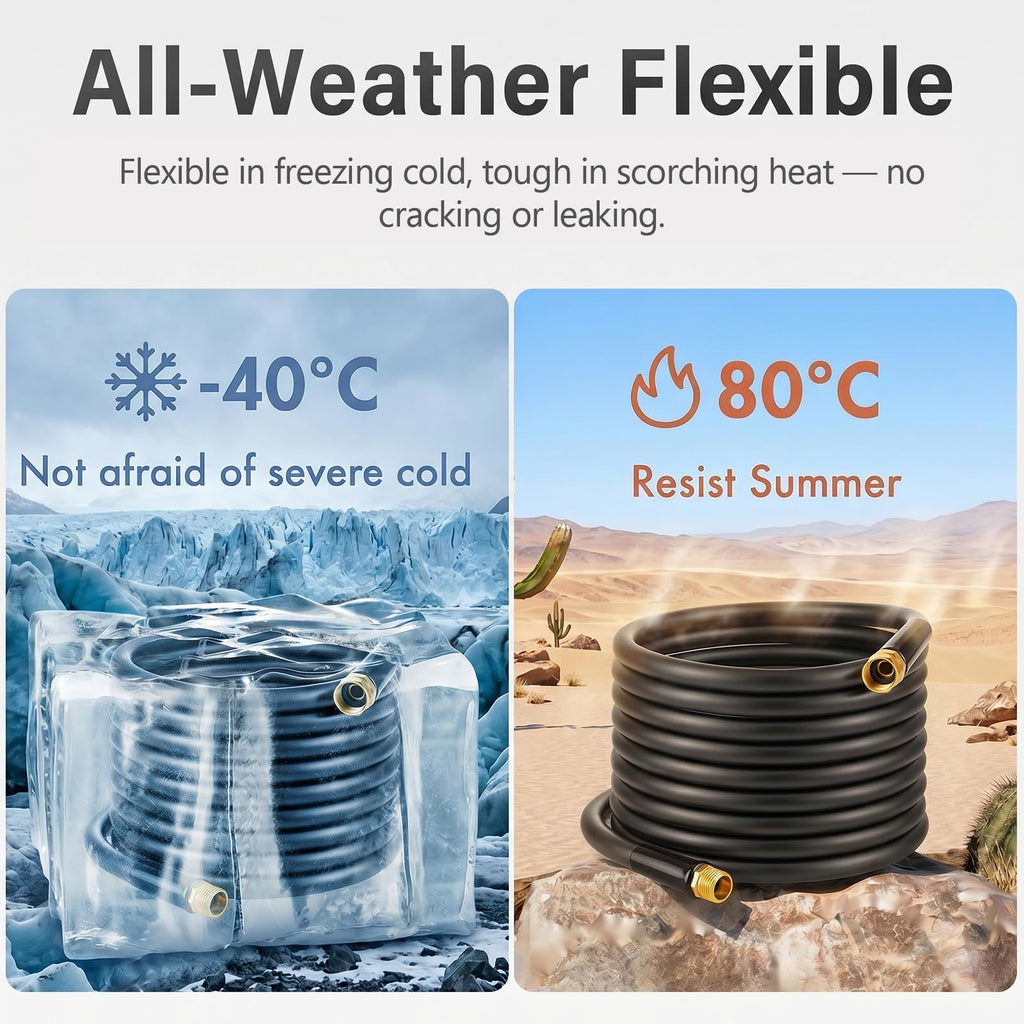 3/4" x 100ft 5-Layer Heavy Duty Brass Rubber Garden Hose M527930