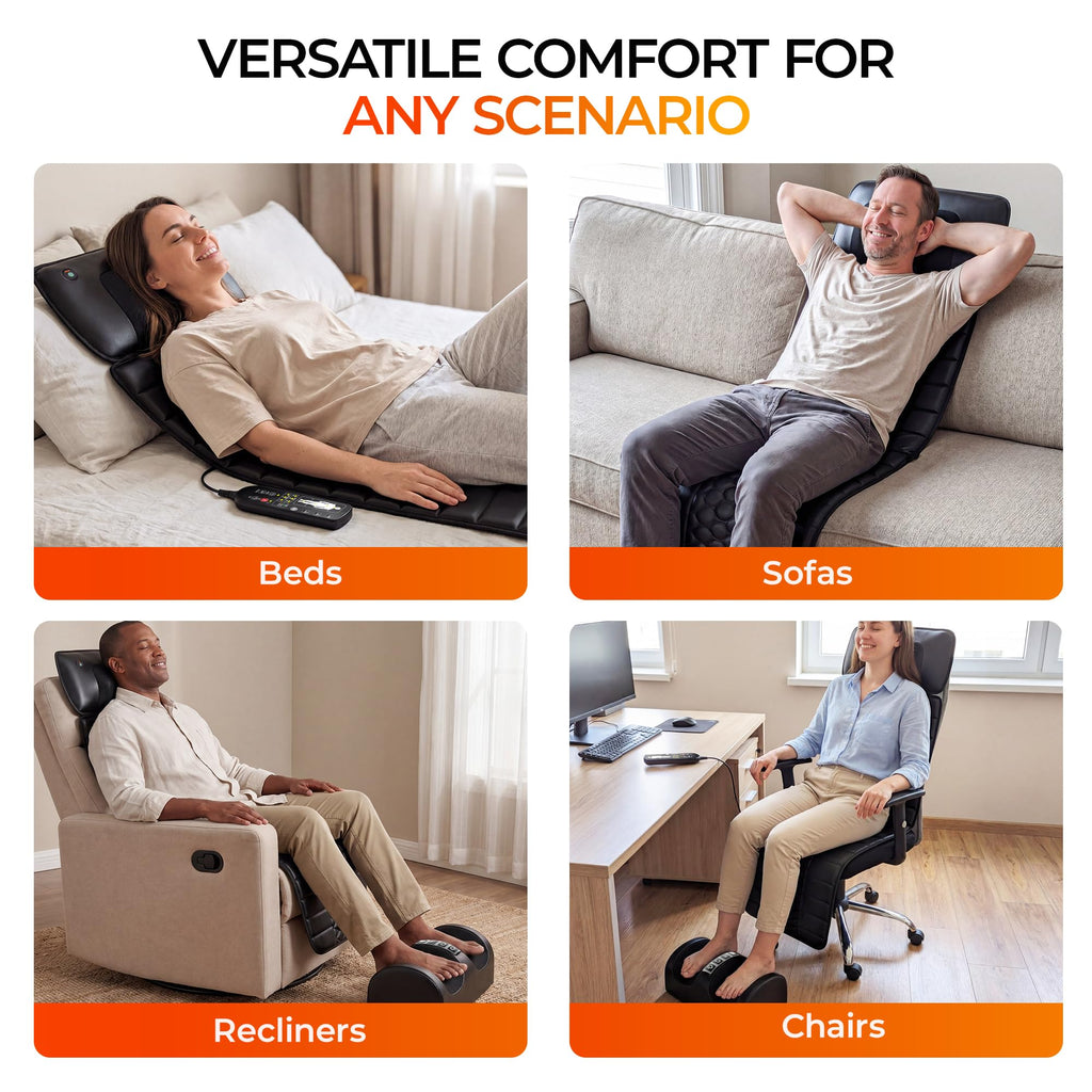 10 Motors Vibrating Heating Full Body Massage Mat X882