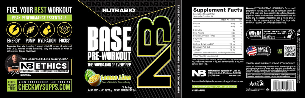Sugar Free Pre-Workout Powder 30 Servings Lemon Lime X68243