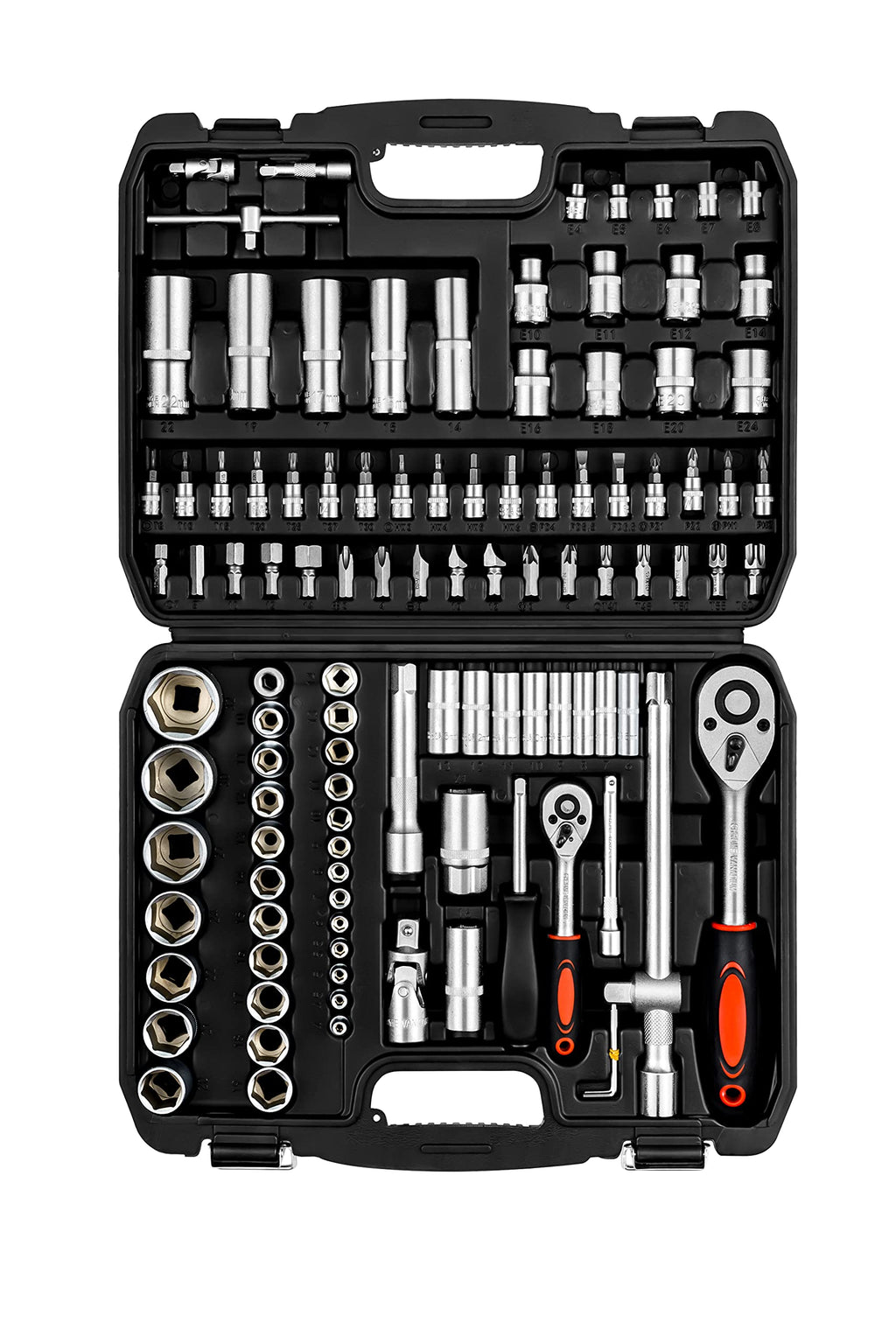 108-Piece 1/4" & 1/2 Metric and Standard Socket Set W398