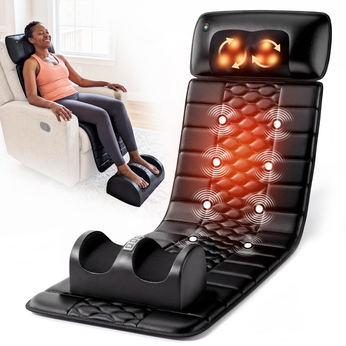 10 Motors Vibrating Heating Full Body Massage Mat X882