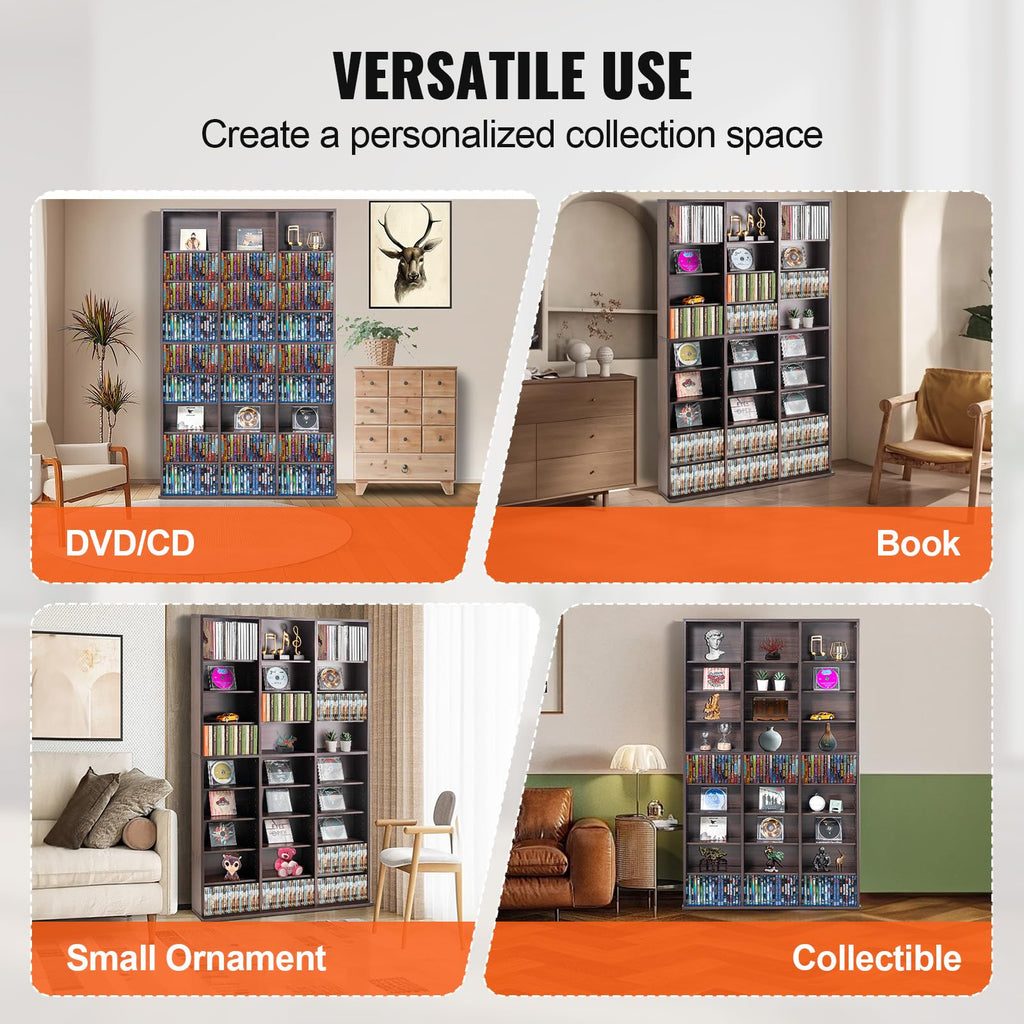 Espresso 9-Layer Media Storage Cabinet D74491