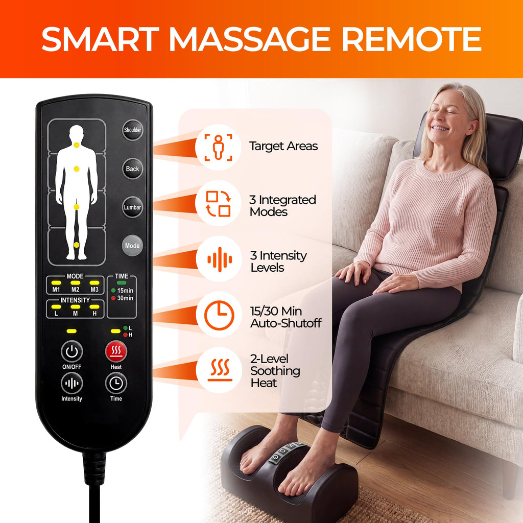 10 Motors Vibrating Heating Full Body Massage Mat X882