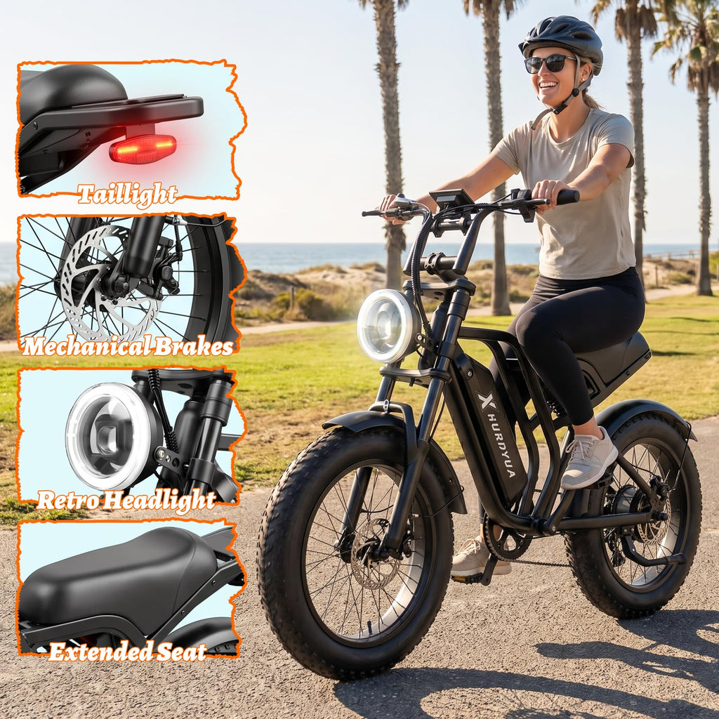 1500W Peak 20"x4" Fat Tire Electric Bike J720