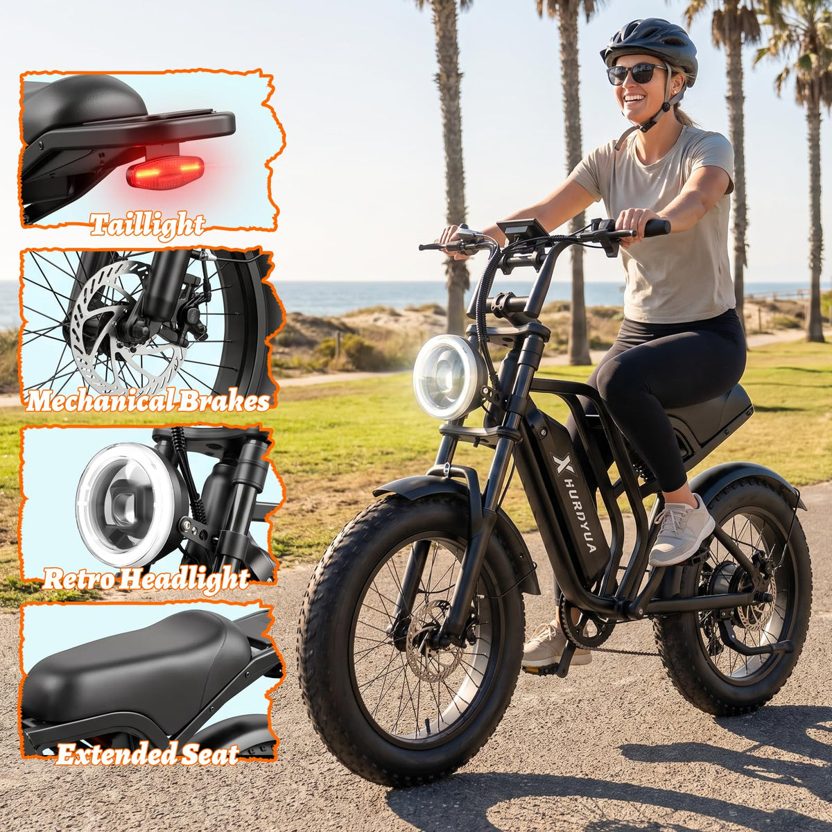 1500W Peak 20"x4" Fat Tire Electric Bike J720