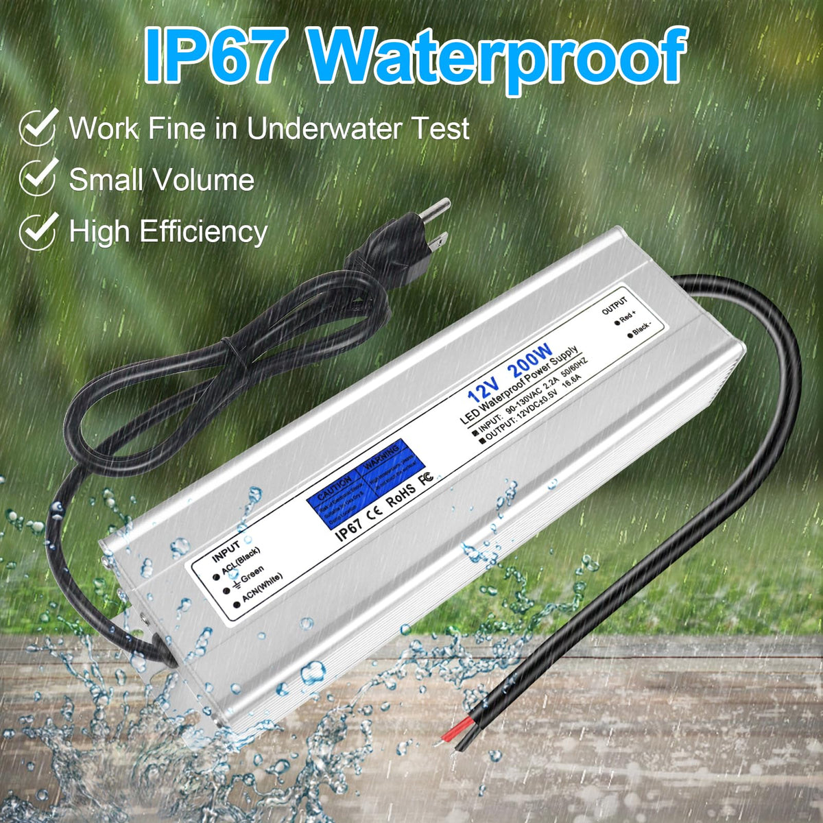 200W IP67 Waterproof 12V LED Driver K801