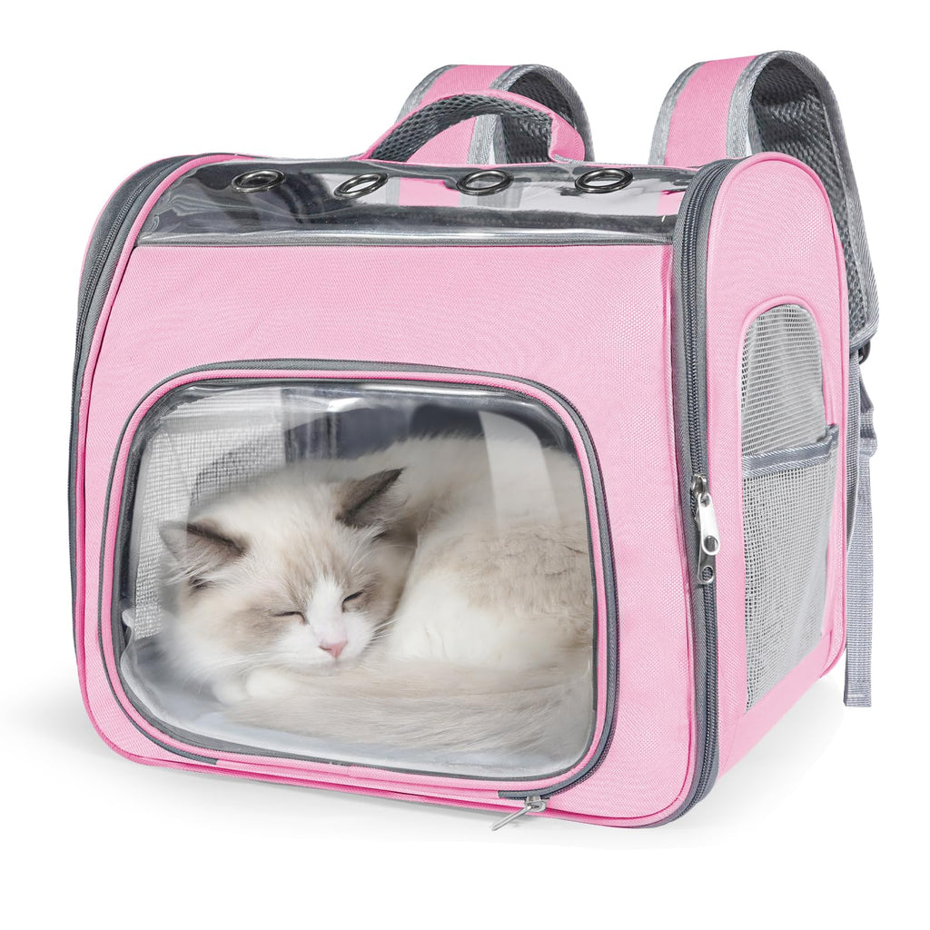Airline Approved Cat Soft-Sided Carrier Backpack Up to 12 lbs Pink O352817