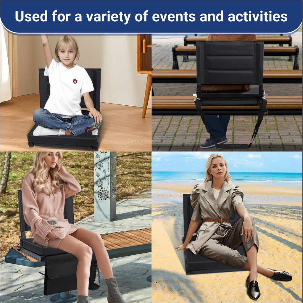 Bleachers Stadium Seat with Back Support and Cushion E171037