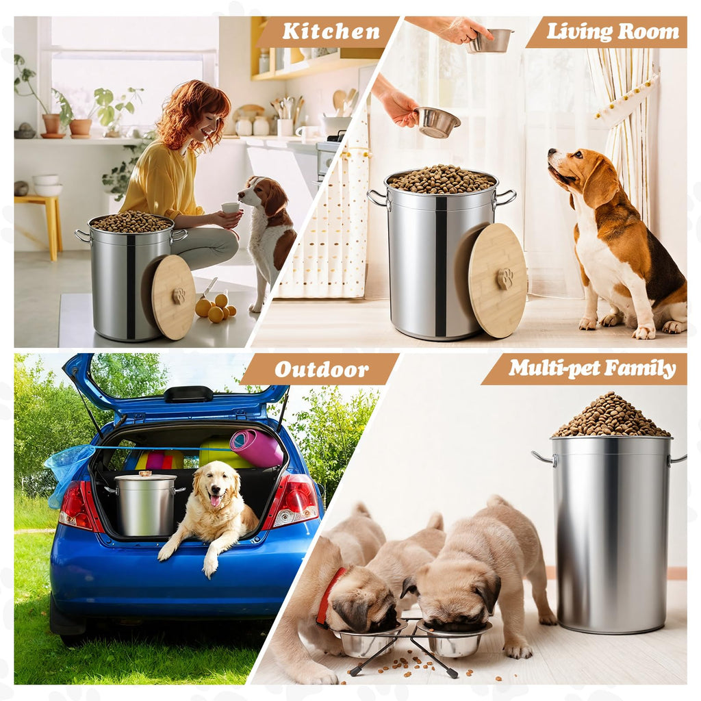 45 Lbs Stainless Steel Airtight Dog Food Storage Container M54047