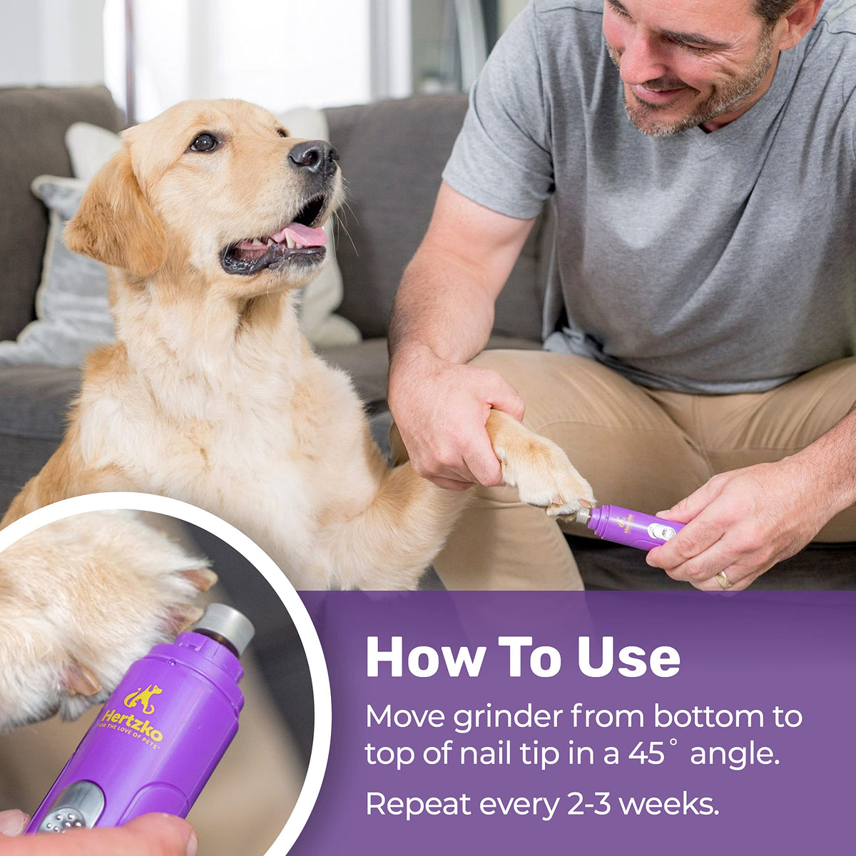 Electric Cat & Dog Nail Grinder Rechargeable Pet Grooming Kit F33895
