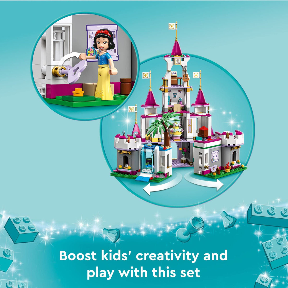 Disney Princess Castle Building Toy with 5 Mini-Dolls T81737