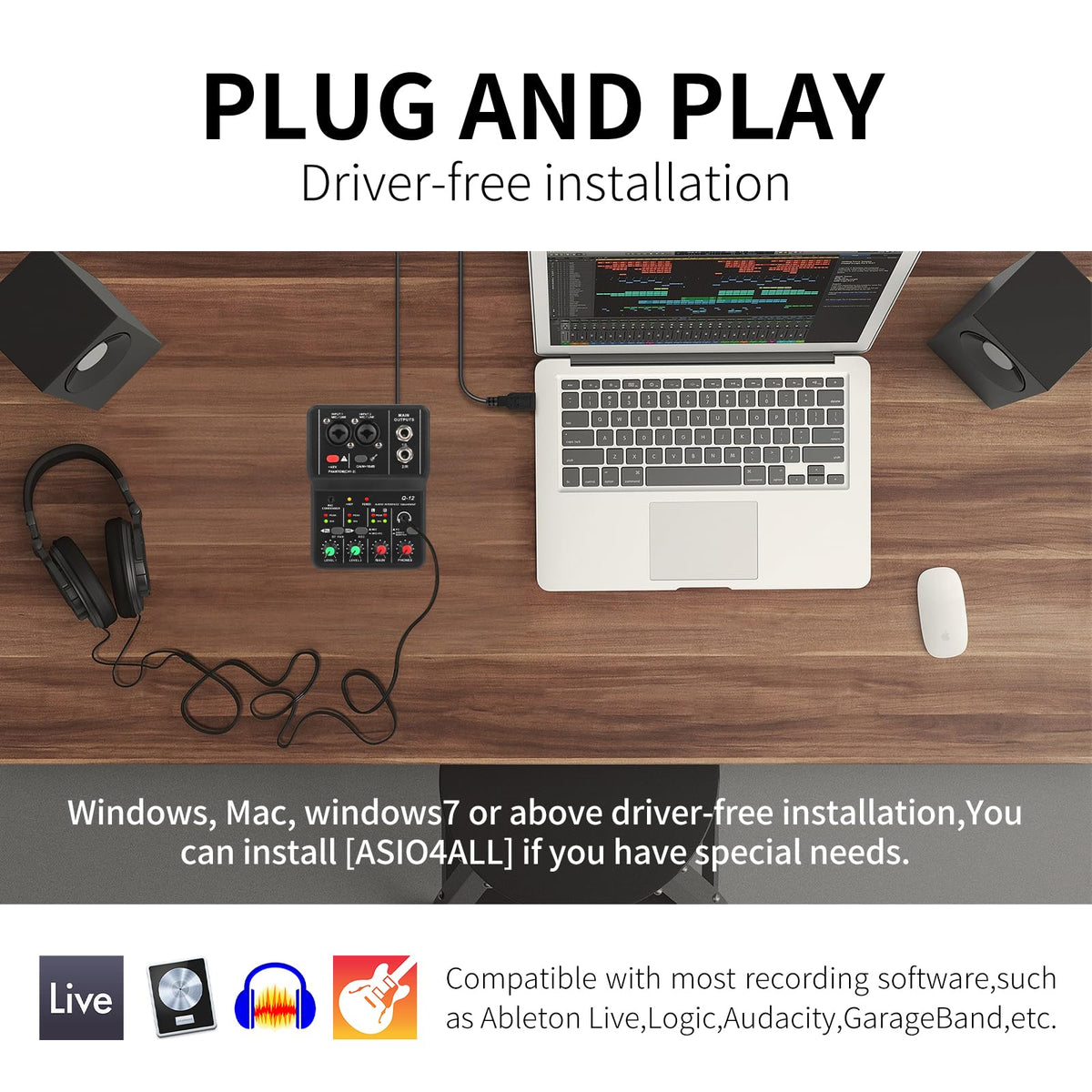 USB Audio Interface with XLR and 3.55m Microphone Jack F450353