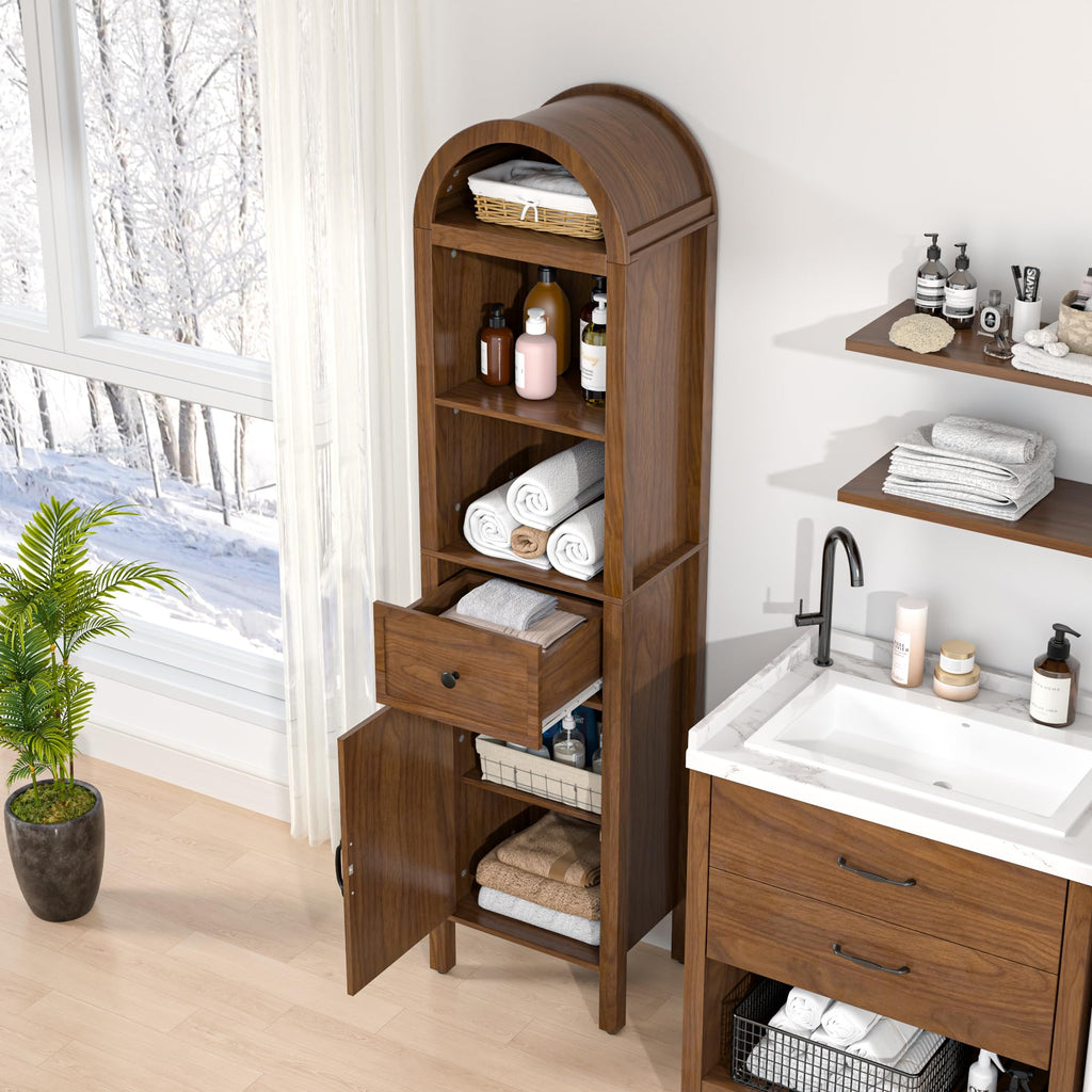 64" Tall Bathroom Storage Cabinet with Adjustable Shelves K27535