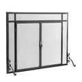 Black Metal Fireplace Screen with Hinged Doors T236759